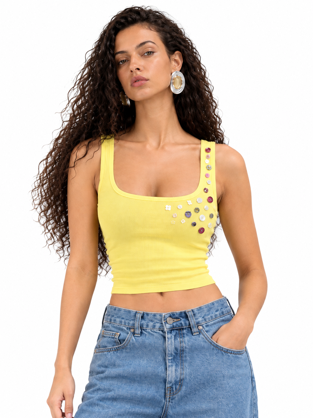 Berry Pop Button Tank